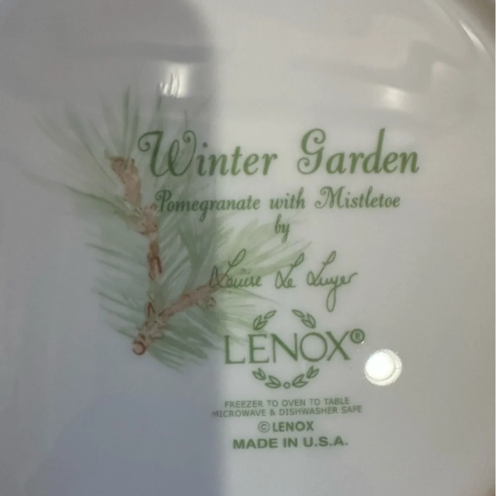 LENOX Winter Garden Pomegranate with Mistletoe Salad Plates Set Of 4